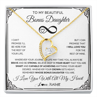Forever Love Necklace 18K Yellow Gold Finish | 1 | Personalized To My Beautiful Granddaughter Necklace Women Girls From Grandma Grandpa Love You Granddaughter Birthday Christmas Customized Gift Box Message Card | siriusteestore
