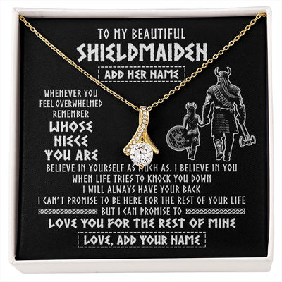 Alluring Beauty Necklace 18K Yellow Gold Finish | 1 | Personalized To My Beautiful Shieldmaiden Viking Necklace Whenever You Feel Overwhelmed Niece Birthday Gifts Christmas Customized Gift Box Message Card | siriusteestore.myshopify