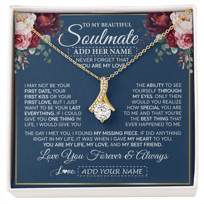 Alluring Beauty Necklace 18K Yellow Gold Finish | 1 | Personalized To My Beautiful Soulmate Gift Necklace You Are My Love Gifts For Wife From Husband Wife Birthday Valentines Day Custom Gift Box Message Card | siriusteestore.myshopify