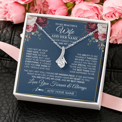 Alluring Beauty Necklace 14K White Gold Finish | 2 | Personalized To My Beautiful Wife Gift Necklace You Are My Love Gifts For Wife From Husband For Her Birthday Valentines Day Custom Gift Box Message Card | siriusteestore.myshopify