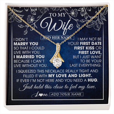 Alluring Beauty Necklace 18K Yellow Gold Finish | 1 | Personalized To My Beautiful Wife Gifts From Husband Necklace Jewelry For Her Wife Wedding Anniversary Birthday Christmas Customized Gift Box Message Card | siriusteestore