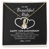 Alluring Beauty Necklace 18K Yellow Gold Finish | Personalized To My Beautiful Wife Necklace From Husband 15 Years Wedding Anniversary For Her Married 15th Anniversary For Her Customized Gift Box Message | siriusteestore