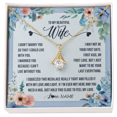 Alluring Beauty Necklace 18K Yellow Gold Finish | 1 | Personalized To My Beautiful Wife Necklace From Husband I Didn't Marry You Hot Wife Birthday Anniversary Wedding Day Christmas Customized Gift Box Message Card | siriusteestore
