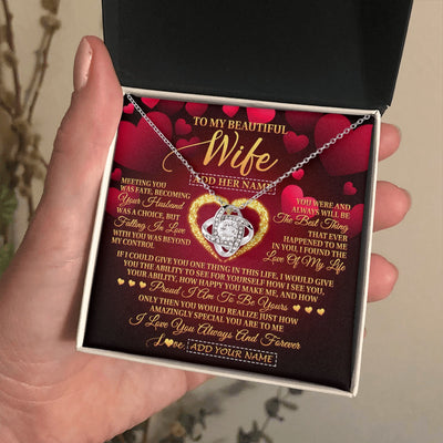 Love Knot Necklace 14K White Gold Finish | 2 | Personalized To My Beautiful Wife Necklace Gift From Husband Heartfelt Wedding Anniversary Valentines Day Wife Gifts Christmas Custom Gift Box Message Card | siriusteestore.myshopify