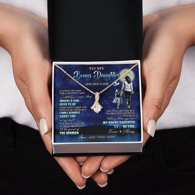 Alluring Beauty Necklace 18K Yellow Gold Finish | 2 | Personalized To My Bonus Daughter Gifts Necklace From Stepmom I Closed My Eyes For A Moment Stepdaughter Birthday Graduation Christmas Gift Box Message Card | siriusteestore.myshopify