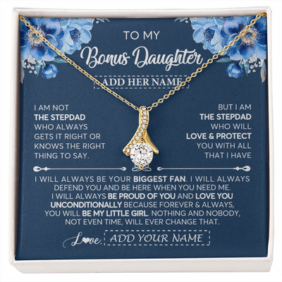 Alluring Beauty Necklace 18K Yellow Gold Finish | 1 | Personalized To My Bonus Daughter Necklace From Stepdad Proud Of You Birthday Gifts For Stepdaughter Jewelry Gifts Christmas Custom Gift Box Message Card | https://siriusteestore.