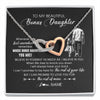 Interlocking Hearts Necklace Stainless Steel & Rose Gold Finish | 1 | Personalized To My Bonus Daughter Necklace From Stepfather Whenever You Feel Overwhelmed Stepdaughter Jewelry Birthday Christmas Customized Message Card | siriusteestore