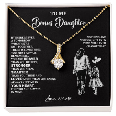Alluring Beauty Necklace 18K Yellow Gold Finish | 1 | Personalized To My Bonus Daughter Necklace From Stepmom You Are Always In Mine Beautiful Stepddaughter Birthday Graduation Christmas With Gift Box Message Card | siriusteestore