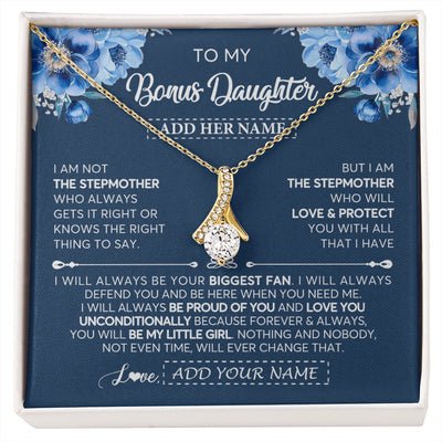 Alluring Beauty Necklace 18K Yellow Gold Finish | 1 | Personalized To My Bonus Daughter Necklace From Stepmother Proud Of You Birthday Gifts For Stepdaughter Jewelry Gifts Christmas Custom Gift Box Message Card | https://siriusteestore.
