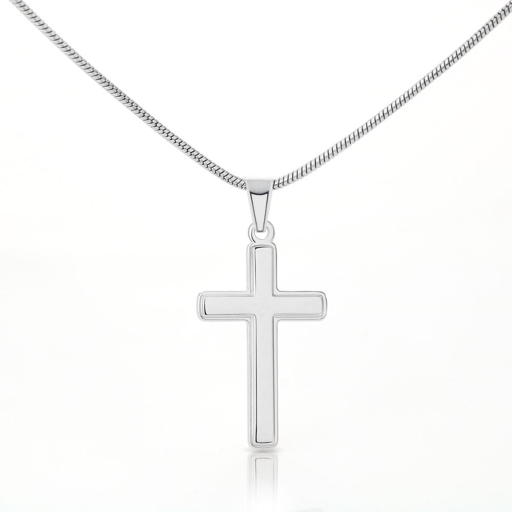 Stainless Cross Necklace Stainless Steel | 3 | Personalized To My Bonus Son Necklace From Stepfather Lion Never Feel That You Are Alone Great Stepson Birthday Christmas Customized Gift Box Message Card | siriusteestore