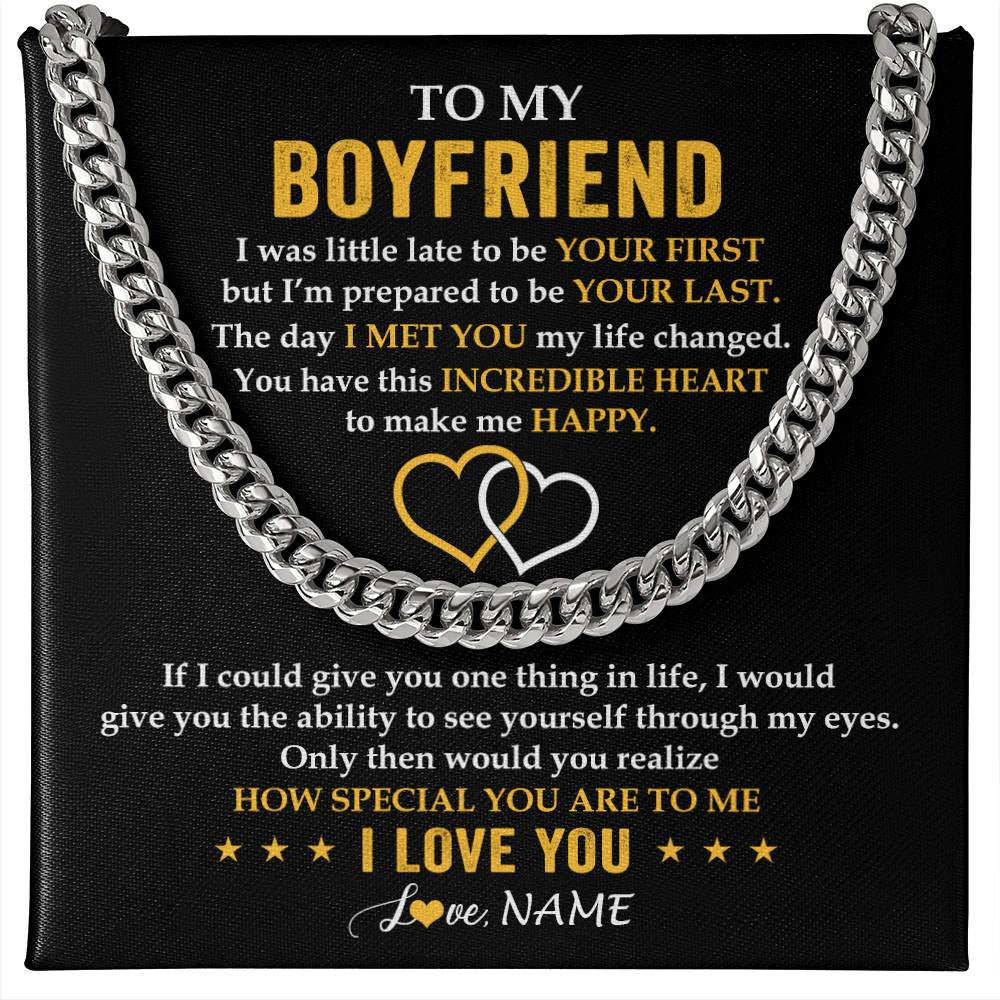 Cuban Link Chain Necklace Stainless Steel | 1 | Personalized To My Boyfriend Necklace From Girlfriend If I Could Give You Boyfriend Anniversary Day Birthday Christmas Customized Gift Box Message Card | siriusteestore