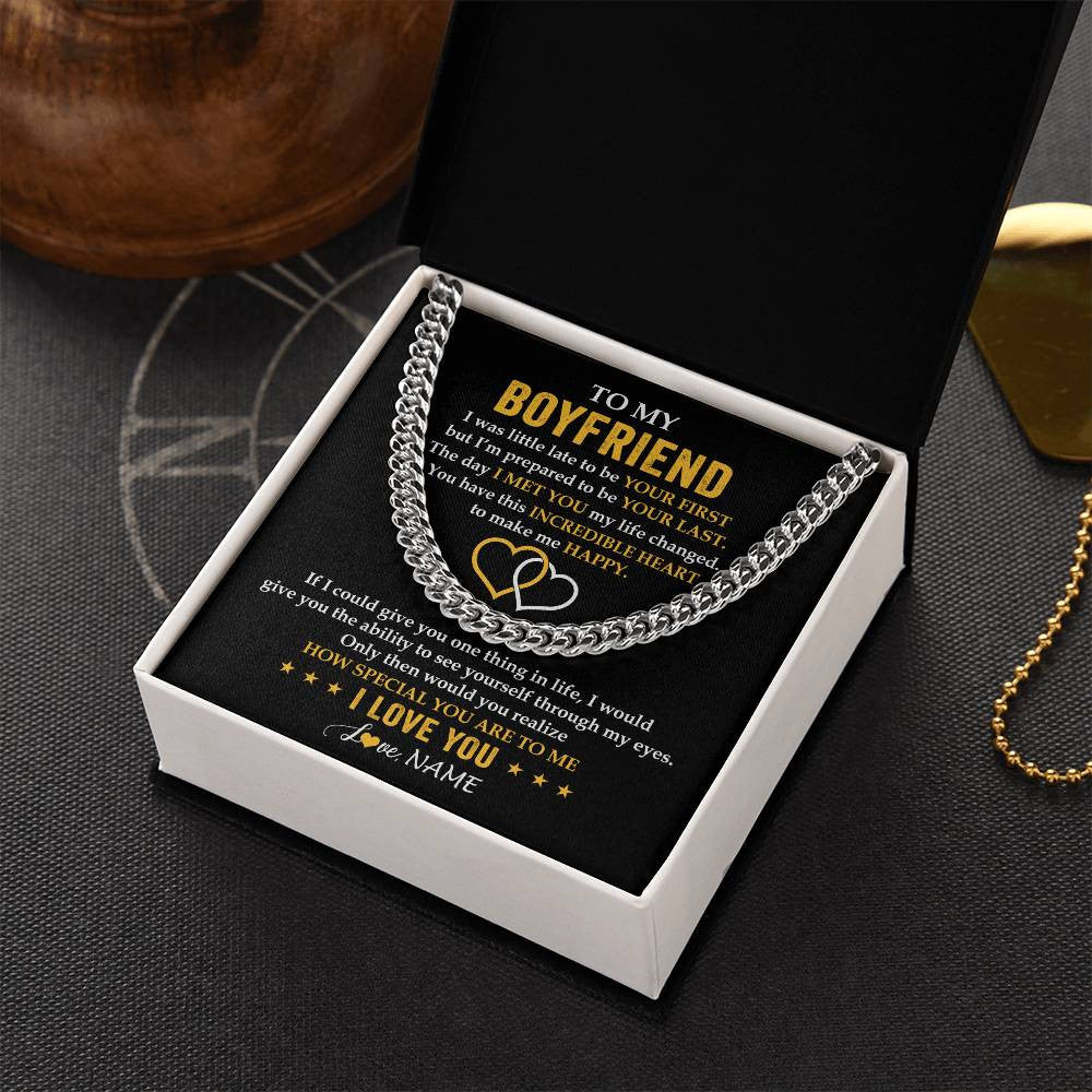 Cuban Link Chain Necklace Stainless Steel | 2 | Personalized To My Boyfriend Necklace From Girlfriend If I Could Give You Boyfriend Anniversary Day Birthday Christmas Customized Gift Box Message Card | siriusteestore