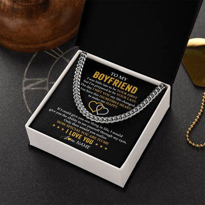 Cuban Link Chain Necklace Stainless Steel | 2 | Personalized To My Boyfriend Necklace From Girlfriend If I Could Give You Boyfriend Anniversary Day Birthday Christmas Customized Gift Box Message Card | siriusteestore