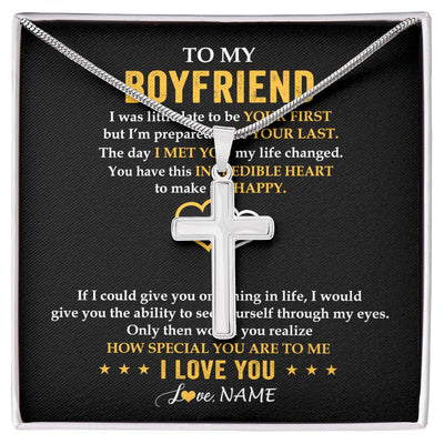 Stainless Cross Necklace Stainless Steel | 1 | Personalized To My Boyfriend Necklace From Girlfriend If I Could Give You Boyfriend Anniversary Day Birthday Christmas Customized Gift Box Message Card | siriusteestore