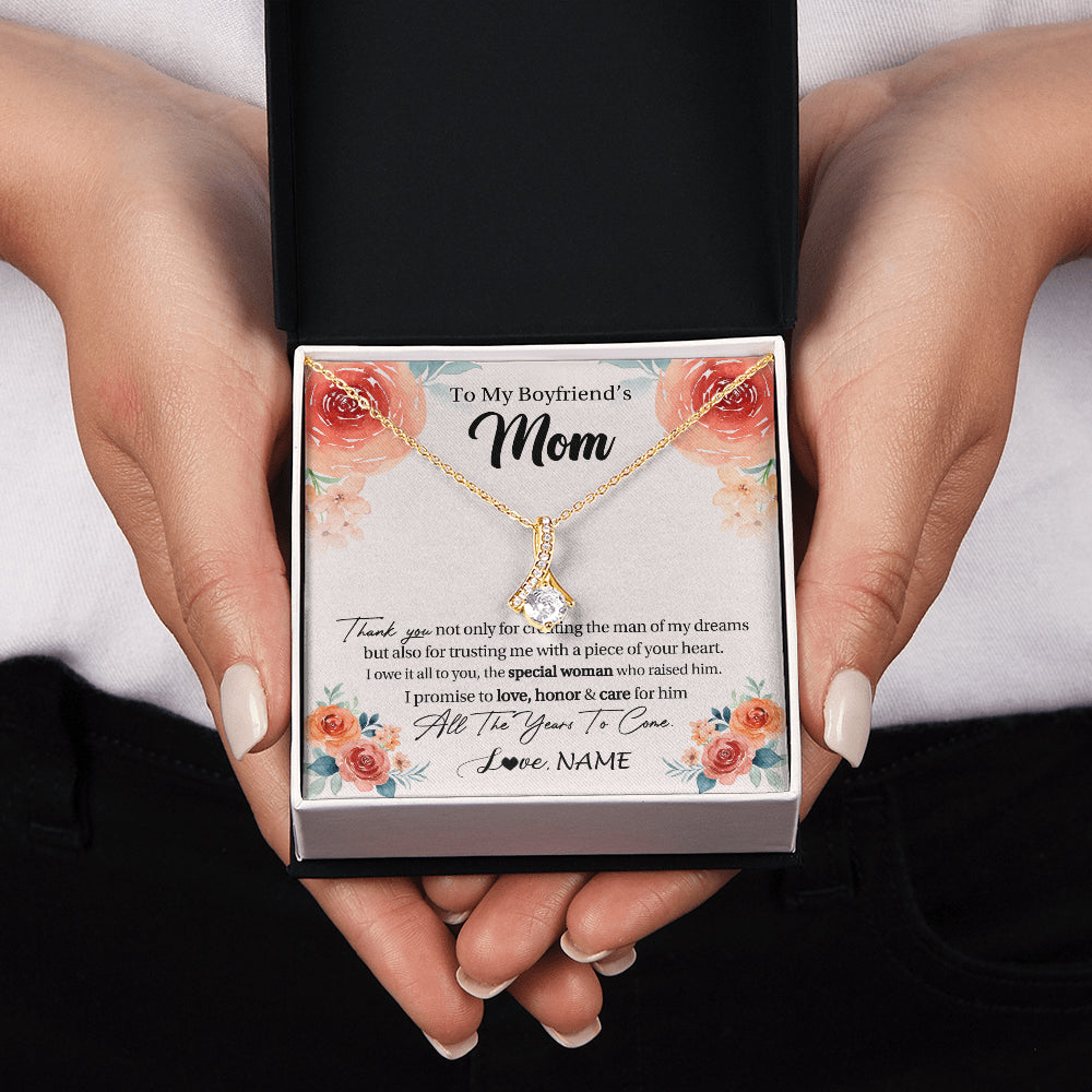 Alluring Beauty Necklace 18K Yellow Gold Finish | 2 | Personalized To My Boyfriend's Mom Gifts Necklace Thank You Birthday Gifts For Boyfriends Mom Mother In Law Mothers Day Jewelry Gift Box Message Card | siriusteestore