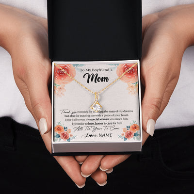 Alluring Beauty Necklace 18K Yellow Gold Finish | 2 | Personalized To My Boyfriend's Mom Gifts Necklace Thank You Birthday Gifts For Boyfriends Mom Mother In Law Mothers Day Jewelry Gift Box Message Card | siriusteestore