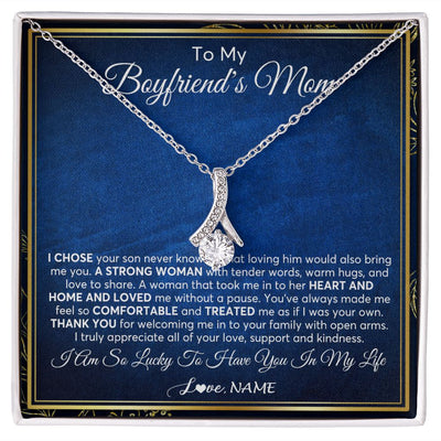 Alluring Beauty Necklace | Personalized To My Boyfriend's Mom Necklace From Daughter A Strong Women Mother In Law Birthday Mothers Day Christmas Customized Gift Box Message Card | siriusteestore