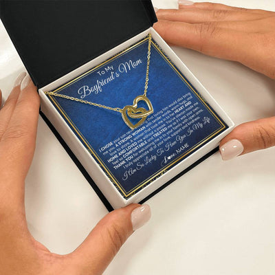 Interlocking Hearts Necklace 18K Yellow Gold Finish | 2 | Personalized To My Boyfriend's Mom Necklace From Daughter A Strong Women Mother In Law Birthday Mothers Day Christmas Customized Gift Box Message Card | siriusteestore