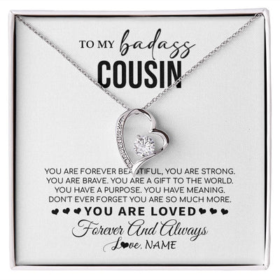 Forever Love Necklace | Personalized To My Cousin Necklace From Family You Are Forever Beautiful Cousin Birthday Graduation Christmas Customized Gift Box Message Card | siriusteestore