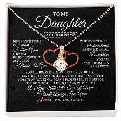 Alluring Beauty Necklace 18K Yellow Gold Finish | 1 | Personalized To My Daughter Birthday Gifts From Mom Dad Mother Always Love You Daughter Necklace Gifts Jewelry Christmas Custom Gift Box Message Card | siriusteestore.myshopify