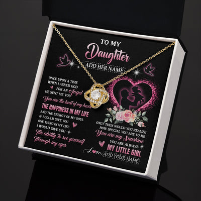 Love Knot Necklace 18K Yellow Gold Finish | 2 | Personalized To My Daughter From Dad Father Necklace Once Upon A Time Birthday Graduation Gifts For Daughter Gifts Christmas Customized Gift Box Message Card | siriusteestore.myshopify