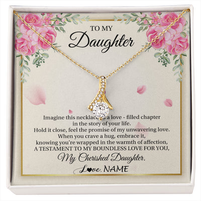 Alluring Beauty Necklace 18K Yellow Gold Finish | 1 | Personalized To My Daughter From Mom Imagine This Necklace As A Love Daughter Birthday Jewelry Graduation Christmas Customized Gift Box Message Card | siriusteestore