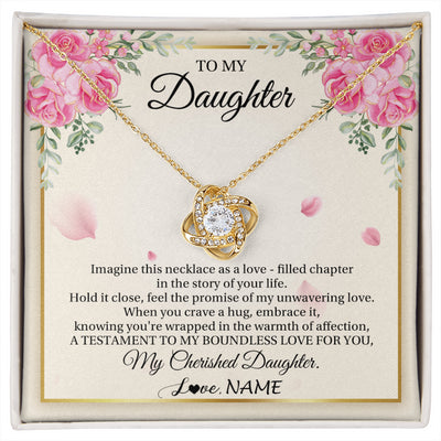Love Knot Necklace 18K Yellow Gold Finish | 1 | Personalized To My Daughter From Mom Imagine This Necklace As A Love Daughter Birthday Jewelry Graduation Christmas Customized Gift Box Message Card | siriusteestore