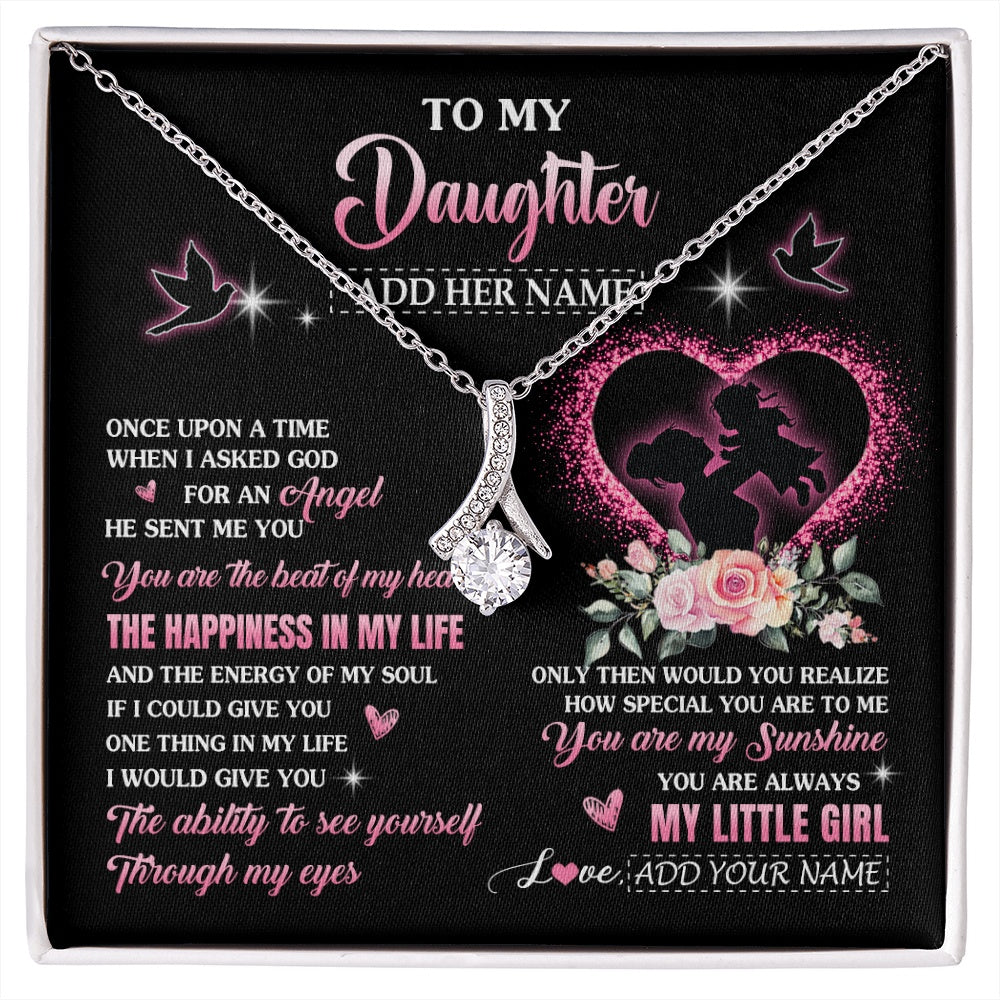 Alluring Beauty Necklace 14K White Gold Finish | 1 | Personalized To My Daughter From Mom Mother Necklace Once Upon A Time Birthday Graduation Gifts For Daughter Gifts Christmas Customized Gift Box Message Card | siriusteestore.myshopify