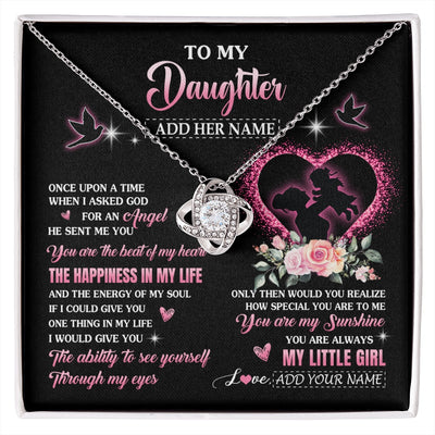 Love Knot Necklace 14K White Gold Finish | 1 | Personalized To My Daughter From Mom Mother Necklace Once Upon A Time Birthday Graduation Gifts For Daughter Gifts Christmas Customized Gift Box Message Card | siriusteestore.myshopify