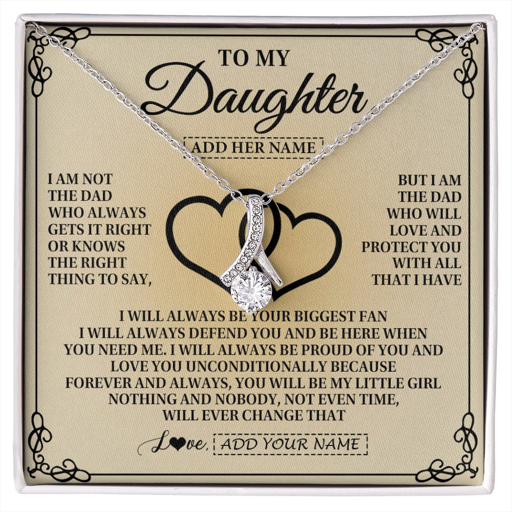 Alluring Beauty Necklace 14K White Gold Finish | 1 | Personalized To My Daughter Gifts From Dad Daughter Birthday Gifts Jewelry For Women Father Pendant Necklace Christmas Custom Gift Box Message Card | https://siriusteestore.