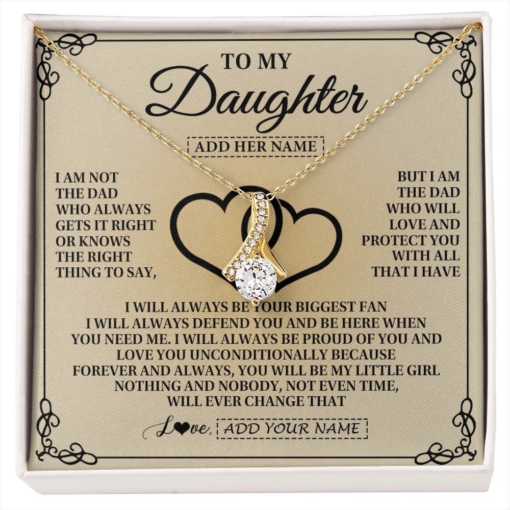 Alluring Beauty Necklace 18K Yellow Gold Finish | 1 | Personalized To My Daughter Gifts From Dad Daughter Birthday Gifts Jewelry For Women Father Pendant Necklace Christmas Custom Gift Box Message Card | https://siriusteestore.