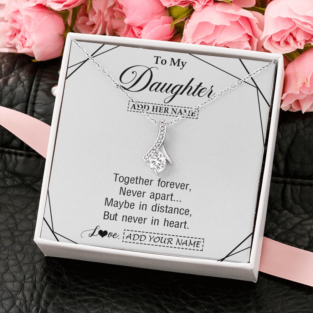 Alluring Beauty Necklace 14K White Gold Finish | 2 | Personalized To My Daughter Gifts From Mom Dad Necklace Together Forever With Heartfelt Message Daughter Birthday Christmas Custom Gift Box Message Card | https://siriusteestore.