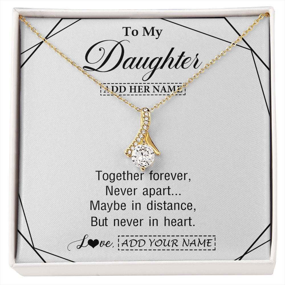 Alluring Beauty Necklace 18K Yellow Gold Finish | 1 | Personalized To My Daughter Gifts From Mom Dad Necklace Together Forever With Heartfelt Message Daughter Birthday Christmas Custom Gift Box Message Card | https://siriusteestore.