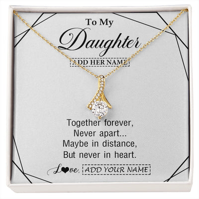 Alluring Beauty Necklace 18K Yellow Gold Finish | 1 | Personalized To My Daughter Gifts From Mom Dad Necklace Together Forever With Heartfelt Message Daughter Birthday Christmas Custom Gift Box Message Card | https://siriusteestore.