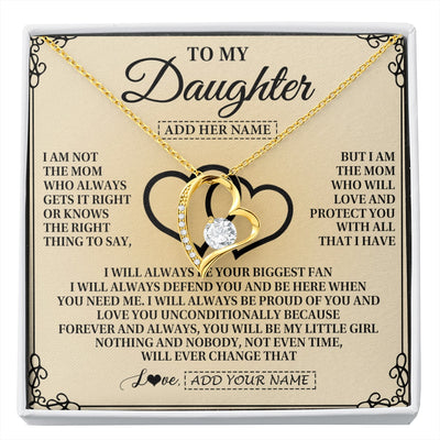Forever Love Necklace 18K Yellow Gold Finish | 1 | Personalized To My Daughter Gifts From Mom Daughter Birthday Gifts Jewelry For Women Mother Pendant Necklace Christmas Custom Gift Box Message Card | https://siriusteestore.