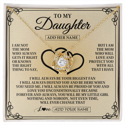 Love Knot Necklace 18K Yellow Gold Finish | 1 | Personalized To My Daughter Gifts From Mom Daughter Birthday Gifts Jewelry For Women Mother Pendant Necklace Christmas Custom Gift Box Message Card | https://siriusteestore.