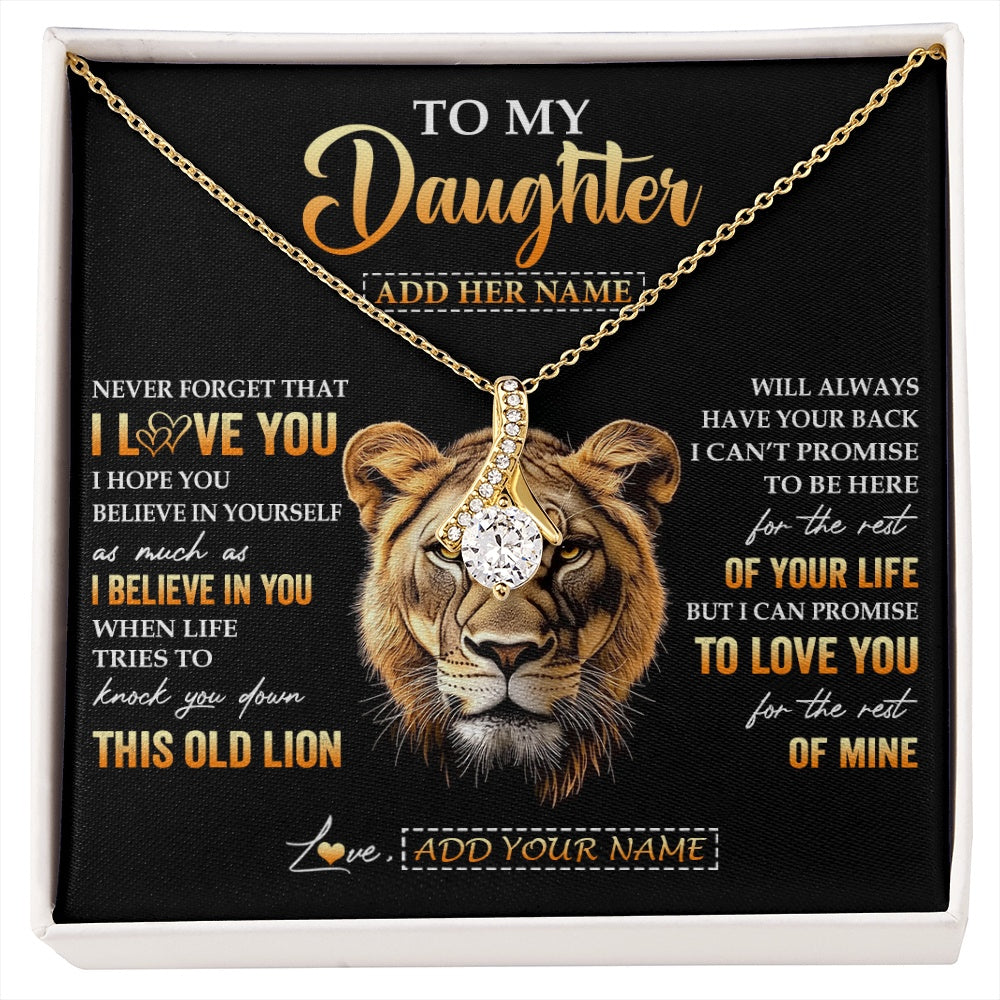 Alluring Beauty Necklace 18K Yellow Gold Finish | 1 | Personalized To My Daughter Gifts From Mom Mother Necklace Old Lion Love You Daughter Birthday Gifts Graduation Christmas Customized Gift Box Message Card | siriusteestore.myshopify