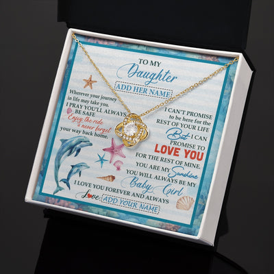 Love Knot Necklace 18K Yellow Gold Finish | 2 | Personalized To My Daughter Gifts Necklace Dolphin From Mom Dad My Sunshine For Jewelry Daughter Birthday Gift Christmas Custom Gift Box Message Card | https://siriusteestore.