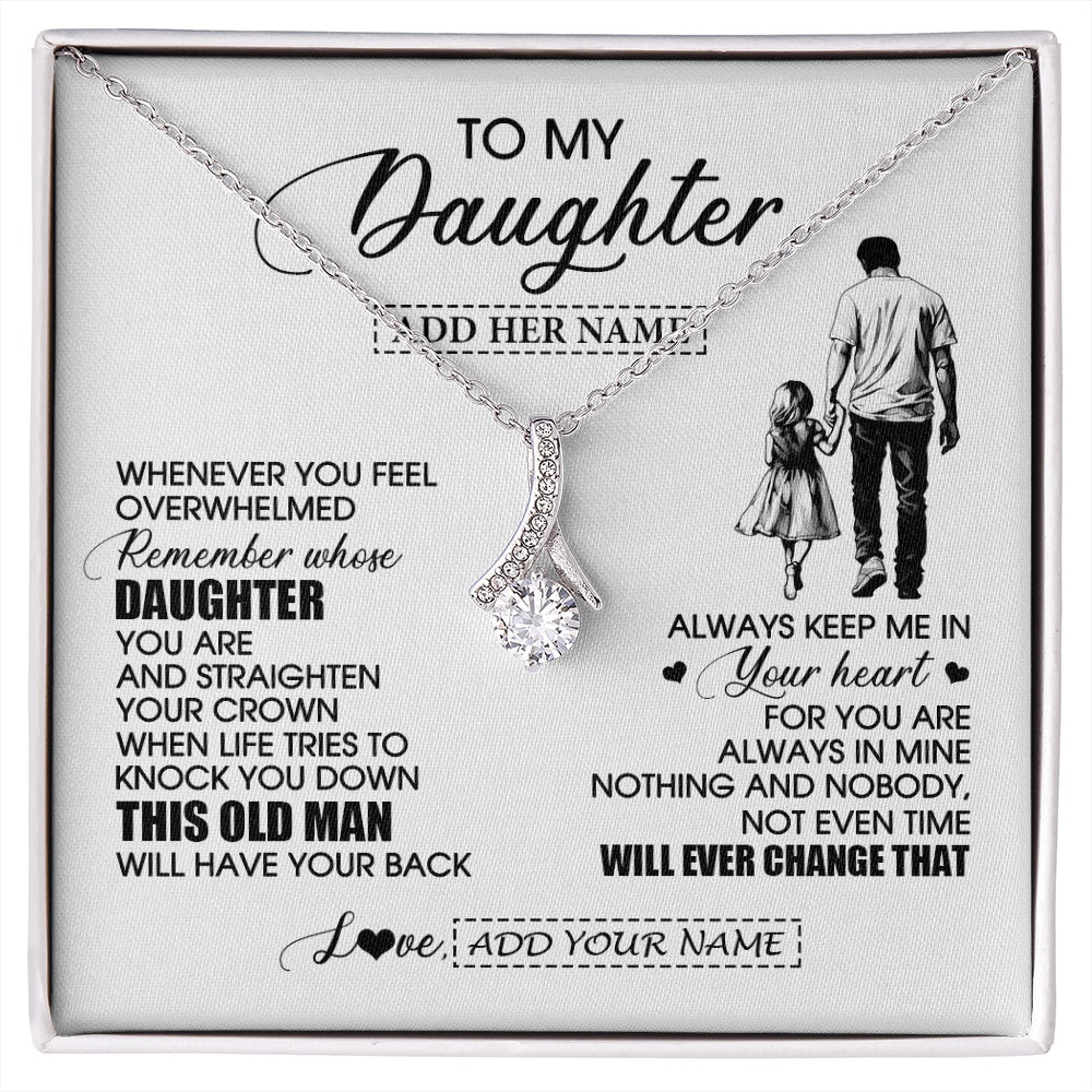 Alluring Beauty Necklace 14K White Gold Finish | 1 | Personalized To My Daughter Gifts Necklace From Dad Father Whenever Man Unique Birthday Gifts For Daughter Graduation Christmas Custom Gift Box Message Card | siriusteestore.myshopify