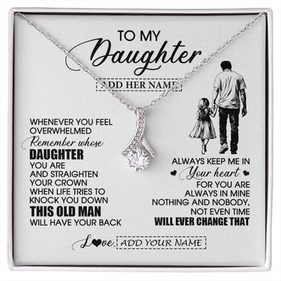 Alluring Beauty Necklace 14K White Gold Finish | 1 | Personalized To My Daughter Gifts Necklace From Dad Father Whenever Man Unique Birthday Gifts For Daughter Graduation Christmas Custom Gift Box Message Card | siriusteestore.myshopify