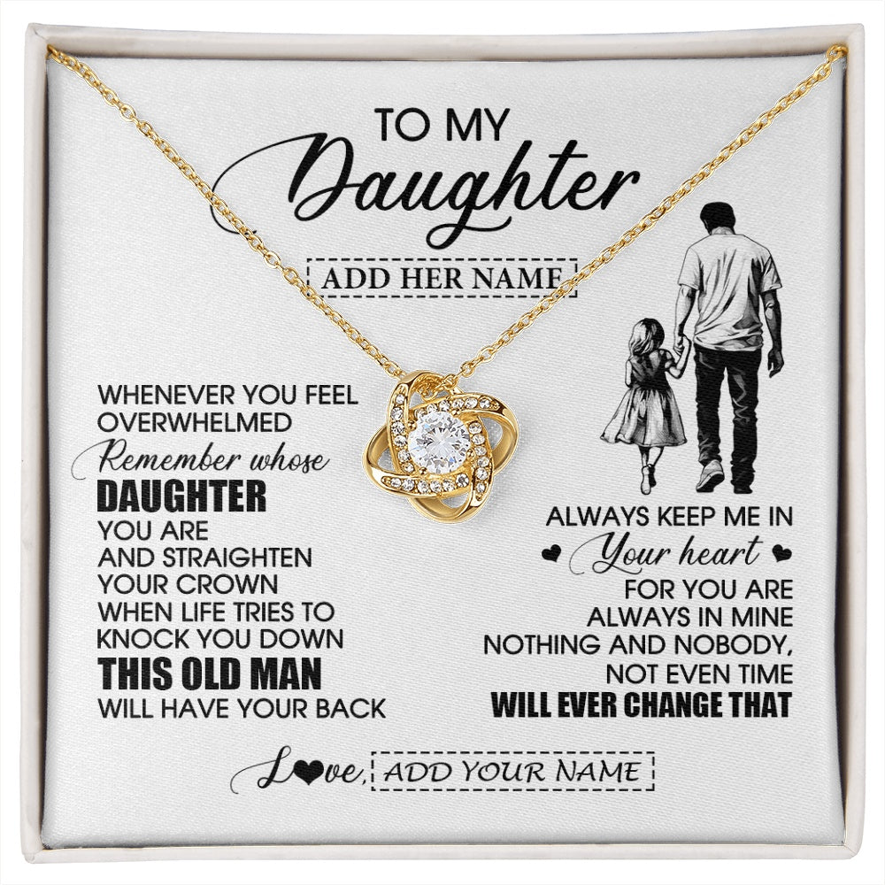Love Knot Necklace 18K Yellow Gold Finish | 1 | Personalized To My Daughter Gifts Necklace From Dad Father Whenever Man Unique Birthday Gifts For Daughter Graduation Christmas Custom Gift Box Message Card | siriusteestore.myshopify