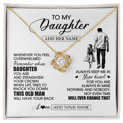 Love Knot Necklace 18K Yellow Gold Finish | 1 | Personalized To My Daughter Gifts Necklace From Dad Father Whenever Man Unique Birthday Gifts For Daughter Graduation Christmas Custom Gift Box Message Card | siriusteestore.myshopify