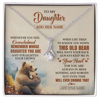 Alluring Beauty Necklace 14K White Gold Finish | 1 | Personalized To My Daughter Gifts Necklace From Mom Dad Whenever Bear Unique Birthday Gifts For Daughter Graduation Christmas Customized Gift Box Message Card | siriusteestore.myshopify