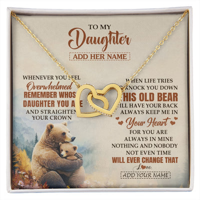 Interlocking Hearts Necklace 18K Yellow Gold Finish | 1 | Personalized To My Daughter Gifts Necklace From Mom Dad Whenever Bear Unique Birthday Gifts For Daughter Graduation Christmas Customized Gift Box Message Card | siriusteestore.myshopify