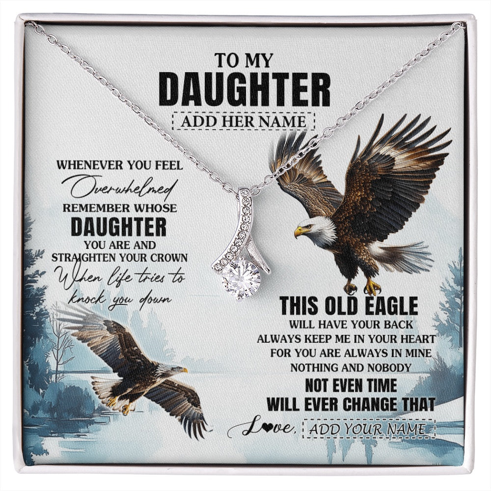 Alluring Beauty Necklace 14K White Gold Finish | 1 | Personalized To My Daughter Gifts Necklace From Mom Dad Whenever Eagle Unique Birthday Gifts For Daughter Christmas Custom Keepsake Gift Box Message Card | https://siriusteestore.