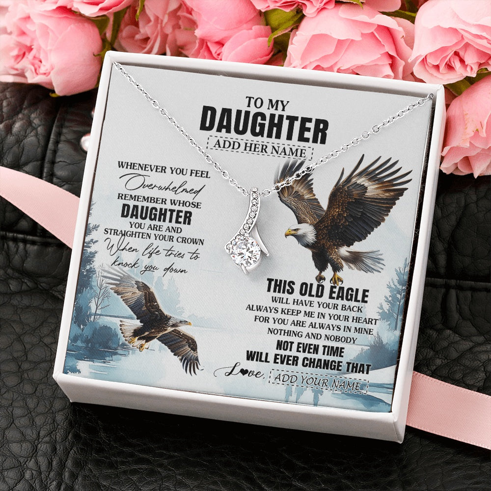 Alluring Beauty Necklace 14K White Gold Finish | 2 | Personalized To My Daughter Gifts Necklace From Mom Dad Whenever Eagle Unique Birthday Gifts For Daughter Christmas Custom Keepsake Gift Box Message Card | https://siriusteestore.