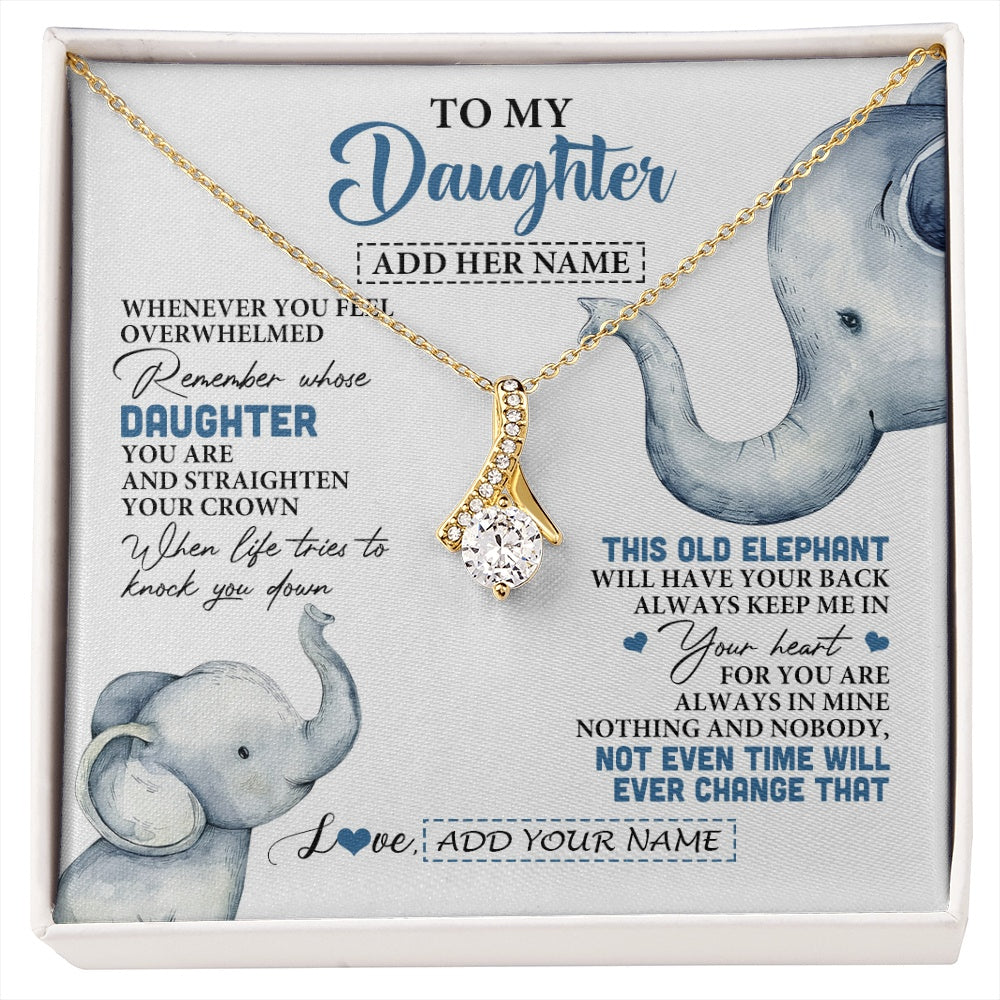 Alluring Beauty Necklace 18K Yellow Gold Finish | 1 | Personalized To My Daughter Gifts Necklace From Mom Dad Whenever Elephant Unique Birthday Gifts For Daughter Graduation Christmas Custom Gift Box Message Card | siriusteestore.myshopify
