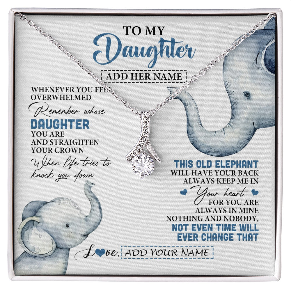 Alluring Beauty Necklace 14K White Gold Finish | 1 | Personalized To My Daughter Gifts Necklace From Mom Dad Whenever Elephant Unique Birthday Gifts For Daughter Graduation Christmas Custom Gift Box Message Card | siriusteestore.myshopify