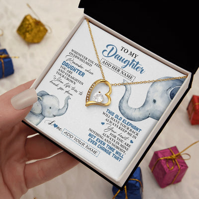 Forever Love Necklace 18K Yellow Gold Finish | 2 | Personalized To My Daughter Gifts Necklace From Mom Dad Whenever Elephant Unique Birthday Gifts For Daughter Graduation Christmas Custom Gift Box Message Card | siriusteestore.myshopify
