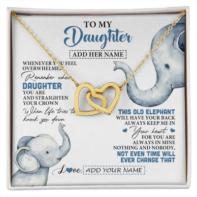 Interlocking Hearts Necklace 18K Yellow Gold Finish | 1 | Personalized To My Daughter Gifts Necklace From Mom Dad Whenever Elephant Unique Birthday Gifts For Daughter Graduation Christmas Custom Gift Box Message Card | siriusteestore.myshopify